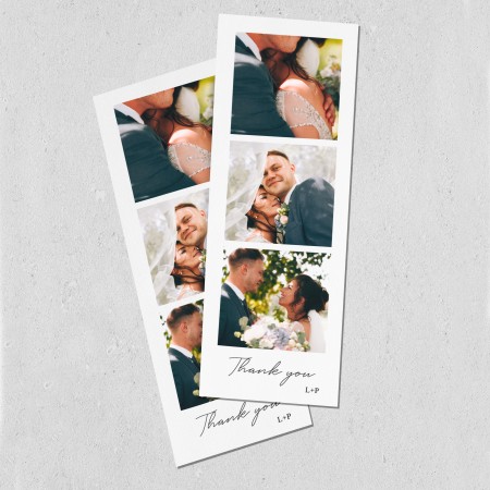Photo Wedding Thank you cards Strip - Flat 74mm x 210mm